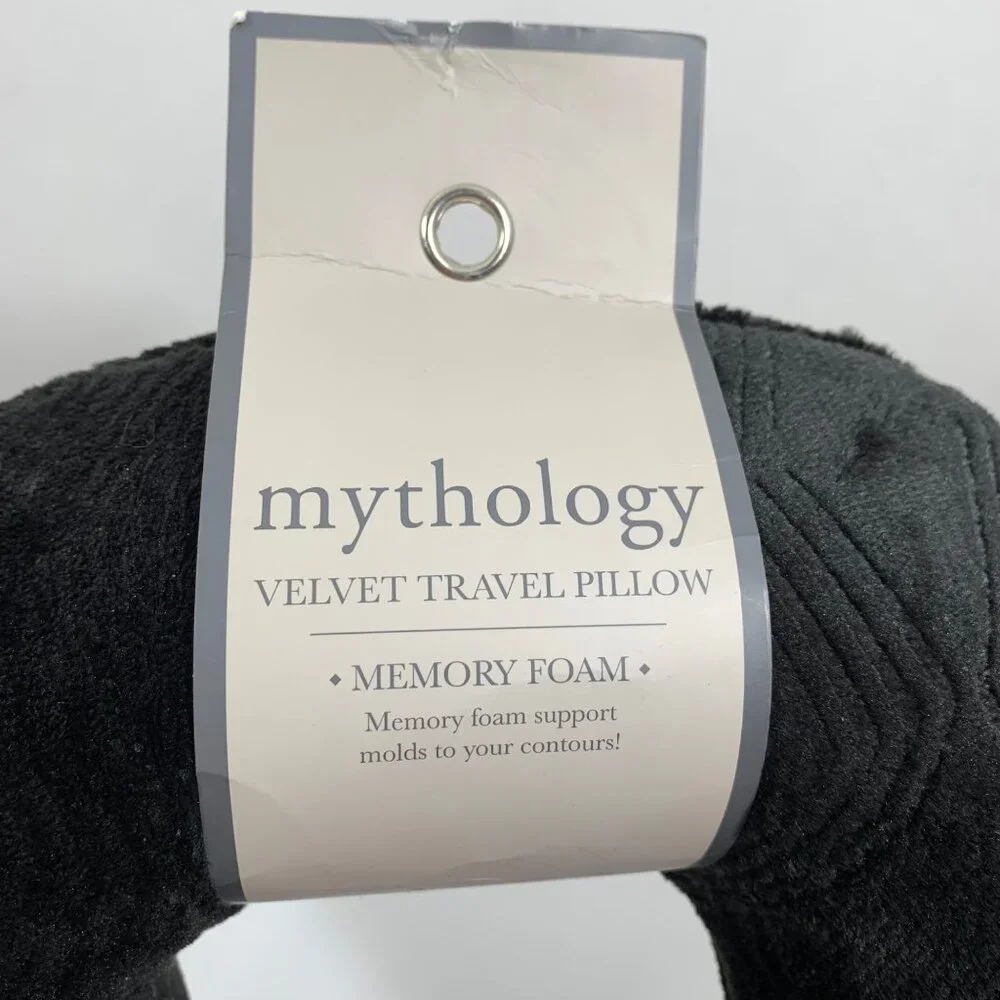 Velvet Travel Pillow With Memory Foam For Comfort & Support By Mythology NWT